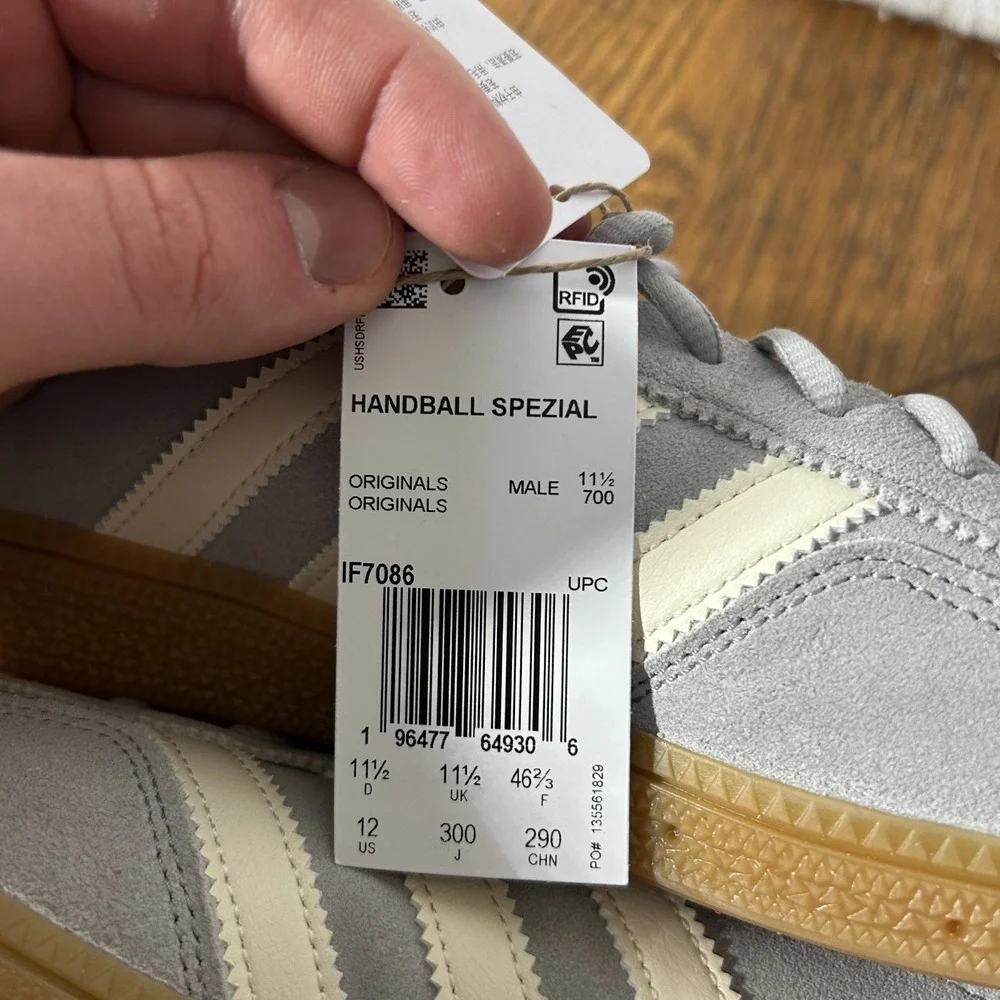 Adidas Mens Size 12 Handball Spezial Grey Two/Cream White/White Athletic Shoes